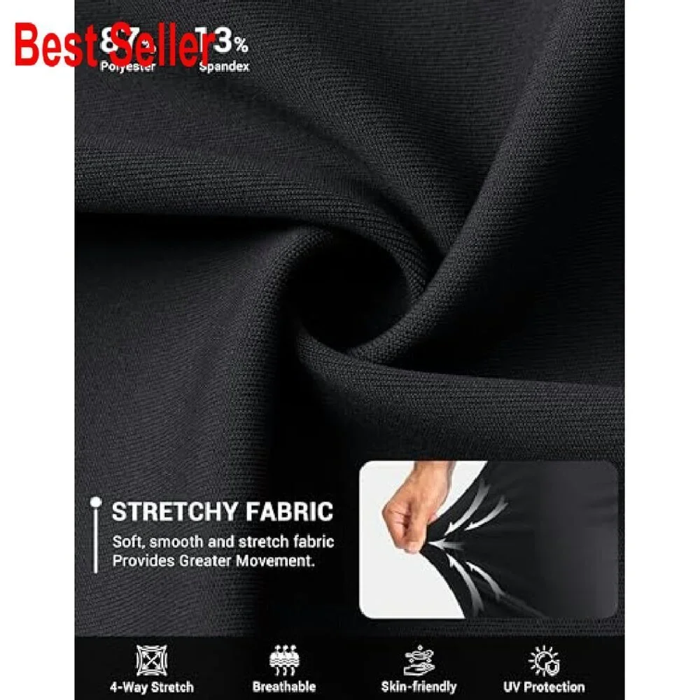 Men's Golf Joggers Slim Fit Stretch Track Pants Zipper Pockets Classic